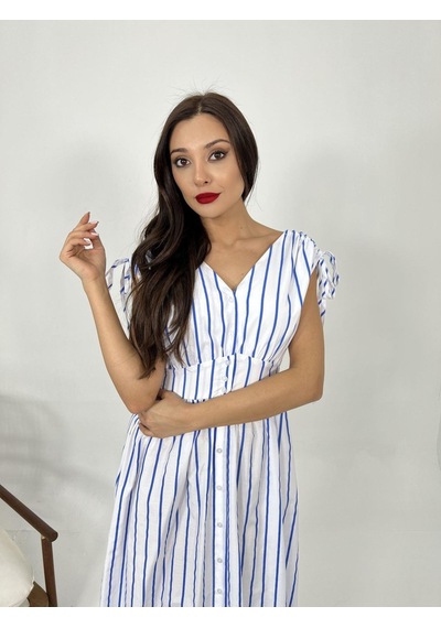 De'charme 5486 Elbise-baltimore Çizgili Altın