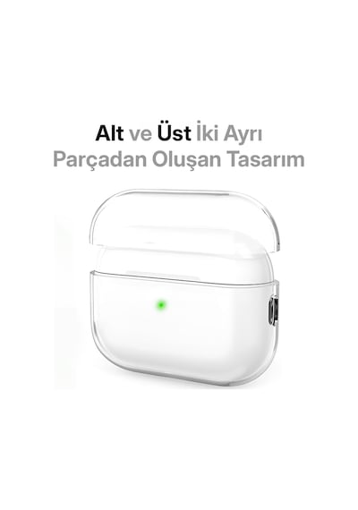 Airpods 4/5 İle Uyumlu Şeffaf Cyrstal Clear Ultra Berrak Silikon Kılıf - Alt Üst Ayrı Airpods 4/5