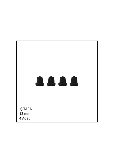 Plastik İç Tapa, Yuvarlak, 13 Mm 4 Adet Siyah