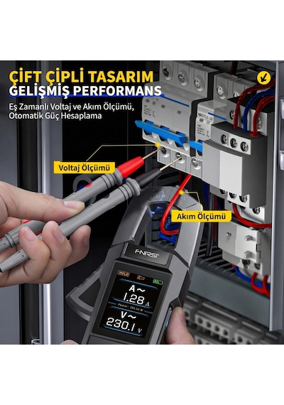 Fnırsı Dmc-100 Akım Gerilim Pens Metre 10000 Sayımlı Dijital True Rms Multimetre