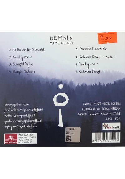 Plak Değildir Cd Dir Cd Yaşar Kurt Hemşin Yaylaları Cd