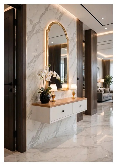 Modern Mdf Beyaz 2 Kapaklı Makyaj Masası - Dresuar Beyaz Safir Meşe