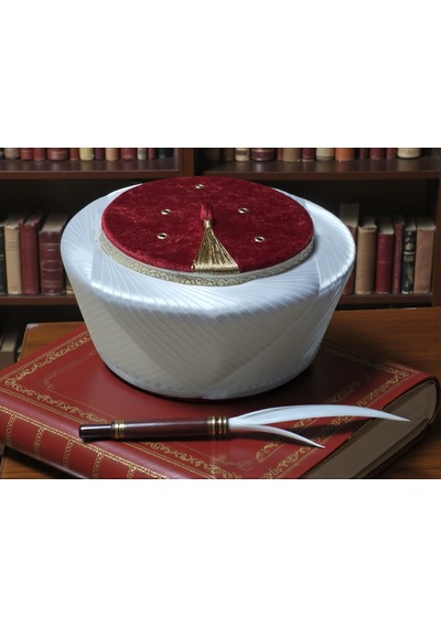 Fabrikam06 Saten Sultan Çapraz Sarık Bordo Sarık İmam Veya Cami Sarığı Özel Elyapımı Sarık 52 Cm S117 Açık Krem