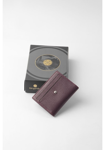 Cengiz Pakel Hakiki Deri Gizli Mıknatıs Detaylı Unisex Kartlık - 2520 - Mürdüm/lila 2520-mürdüm-lila
