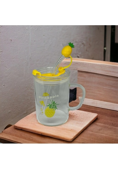 Ananas Tasarımlı Kupa Bardak Renkli