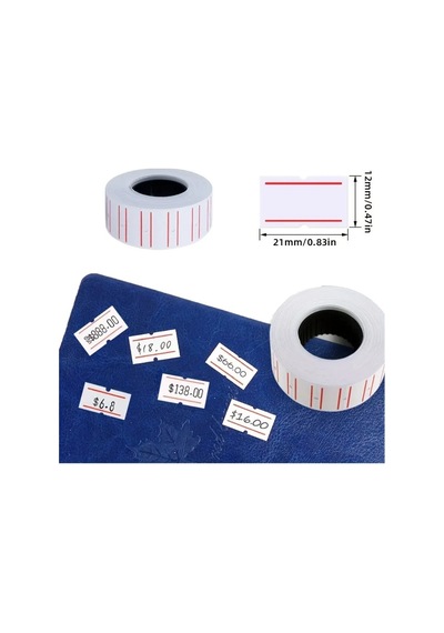 Mx5500 Meto 12x21cm Beyaz Kırmızı Çizgili Fiyat Etiketi 1.adet.etiket