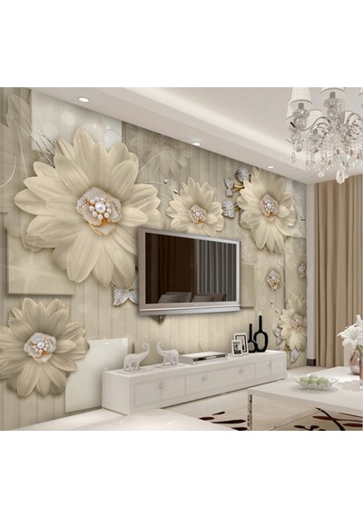 3 Boyutlu Çiçekler Duvar Kağıdı (397459479)
