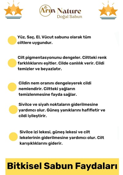 Sabun %100 Doğal Güzel Kokulu El Yüz Saç Cilt Vücut Orijinal Bitkisel Limon Sabunu 120g - 2 Adet Karışık