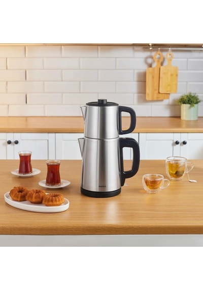 Teabig Xl 35 Çay Bardağı Kapasiteli 2 İn 1 Çelik Çay Makinesi Ve Su Isıtıcı Inox Diğer