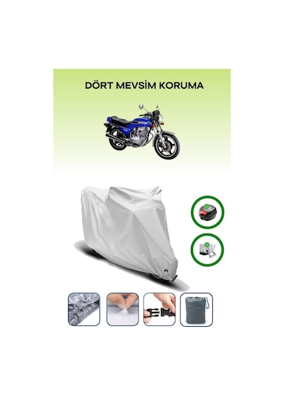 Gri Arka Çanta Ve Kilit Uyumlu Honda Cb 250 Uyumlu Motor Brandası