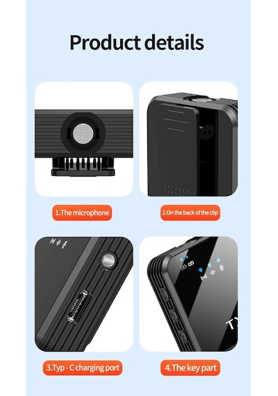 Coverzone Kablosuz Yaka Mikrofonu Çift Mikrofon İphone 15 16 17 İle Uyumlu Type-c Portlu Telefon Pc Sku: Smgstkb7720e426d