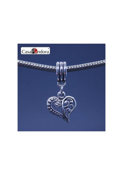 Kalp Işleme Charm Gümüş, Charm Bileklik Uyumlu Gümüş Gümüş