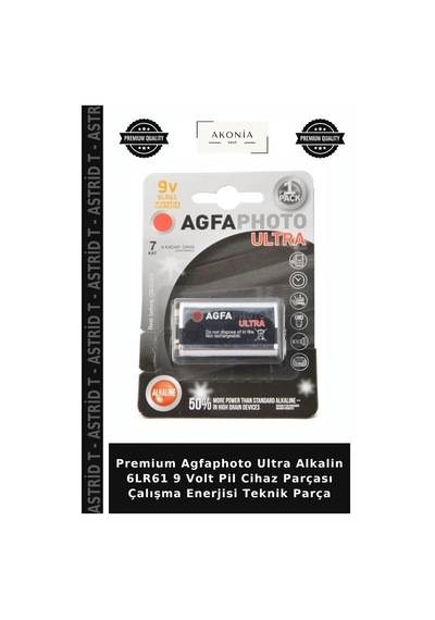Premium Agfaphoto Ultra Alkalin 6lr61 9 Volt Pil Cihaz Parçası Çalışma Enerjisi Teknik Parça