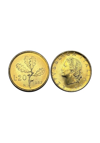İtalya 1982 Yılı 20 Lire Çil Unc Koleksiyon Para
