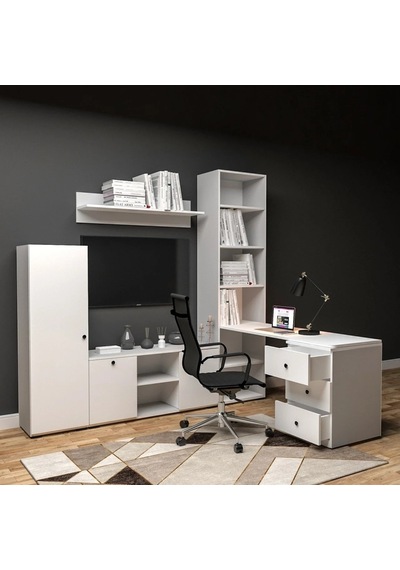 Elite Concept Kitaplıklı Çalışma Masası Mdf Siyah Elite Concept Kitaplıklı Çalışma Masası Mdf Siyah
