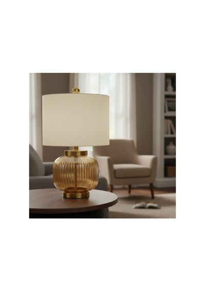 Bal Cam Amber Mat Atın Eskitme Kaplama Gold Metal Modern Abajur E27 Duy Krem Başlık Masa Lambası Siyah