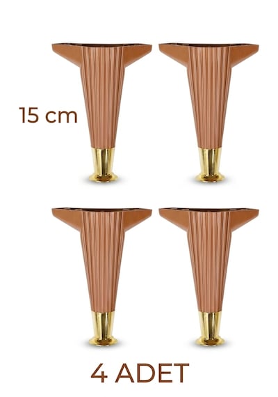 15 Cm Plastik Mobilya Ayağı 4 Lü Set Kanepe Koltuk Baza Dolap Ayağı Kahverengi