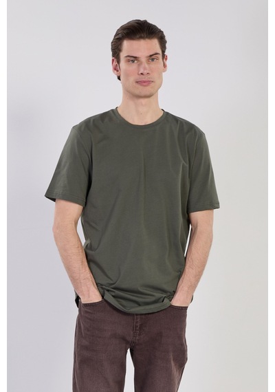 Barrels And Oıl Erkek Oval Kesim T-shirt - Haki Haki