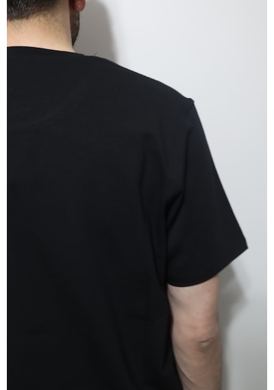 Santa Dmctekstil Erkek 2675 Düz Spor Kesim Rahat Kalıp Bisiklet Yaka Basic T-shirt Siyah