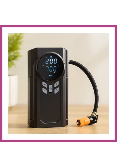 Gees Global Akü Takviyeli 4-in-1 Kompresörlü Hava Pompası 12v, Dijital Ekran Gbzs