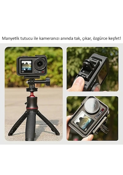 DJI Osmo Action 5 Pro , 4 , 3 ve Osmo 360 Manyetik Hızlı Bağlantı Aparatı – Magnetic Quick Release Mount Base Adaptör