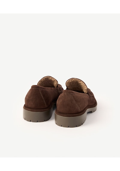 Yargıcı Kürklü Süet Loafer 26kkay4045x 003 Kahverengi
