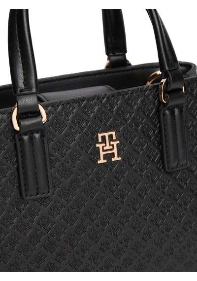 Tommy Hilfiger Th Kadın Günlük Siyah Mini Tote Mono Çanta-13225 Siyah