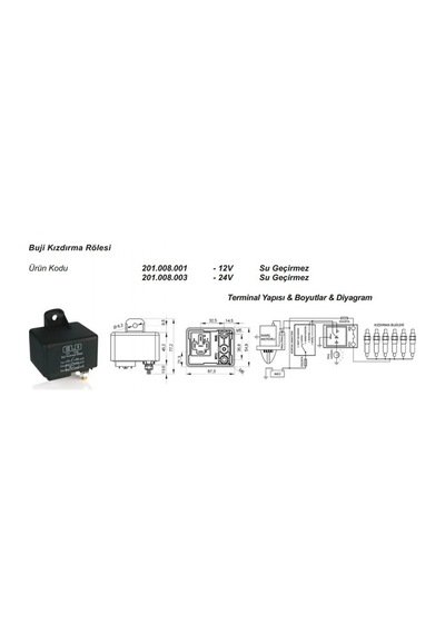 24V Kızdırma Rölesi Unıversal 1-50 Sn Marş Sonrası 20 Sn Su N11.763