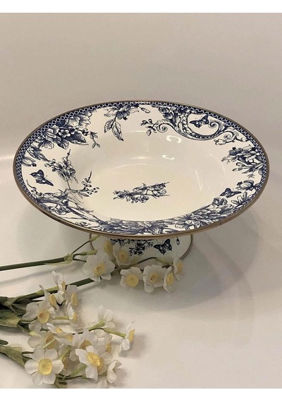 Blue Life Emaye Ayaklı Meyvelik / Sunumluk - 30 Cm