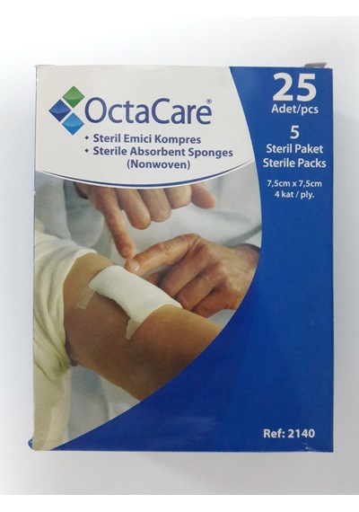 Octacare Gaz Kompres - Steril - 7.5 x 7.5 CM 25  Adet
