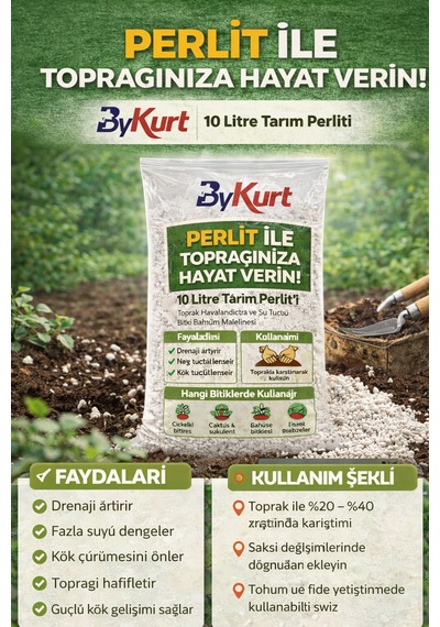 Tarım Perliti Çiçek Toprağı Karışımı 10 Litre Toprak Perliti 10 L
