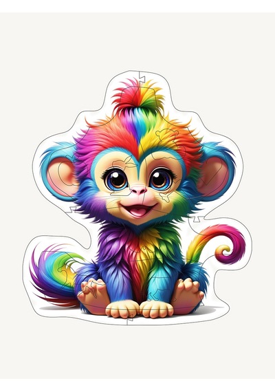 Ncpuzzles Monkey, 14 Parça Ahşap Yapboz, Bul Tak Puzzle