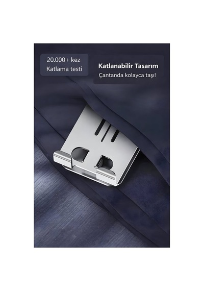 360 Döner Metal Telefon Standı Katlanabilir Ayarlanabilir Masaüstü Telefon & Tablet Tutucu Kaymaz Tabanlı Alüminyum Stand Demir Gri