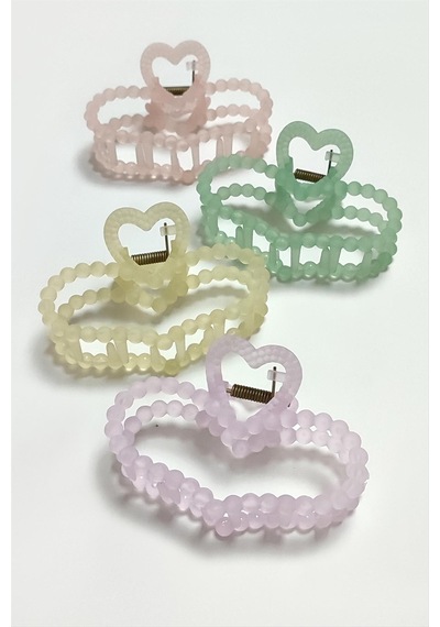 Kalp Renkli Mandal Toka 9 Cm Pembe