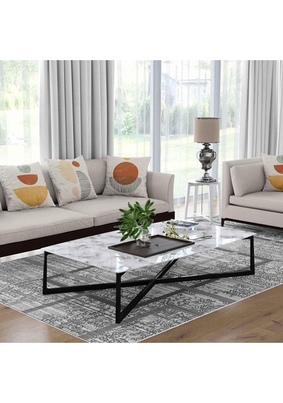 Kaymaz Taban Yıkanabilir Halı Mutfak, Salon, Yatak Odası İçin Modern Dijital Baskı Halı Slnhalı81 - 334 Çok Renkli