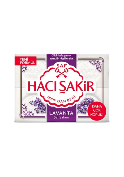 5 Adet Hacı Şakir Lavanta Beyaz Kalıp Sabun 4x150 G Diğer