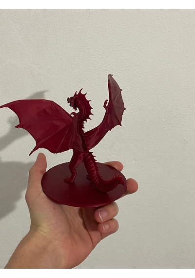 3d Baskı Kırmızı Ejderha Figürü Detaylı Fantastik Dragon Biblo Masaüstü Dekor 01