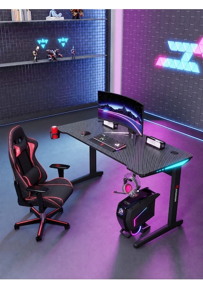 Blaze Rgb Ledli Oyuncu Masası 120x60x74 Siyah