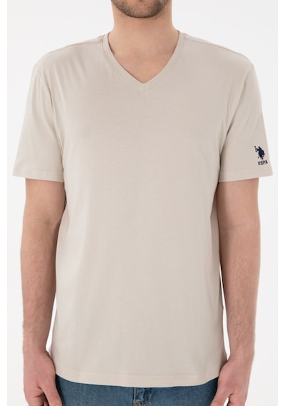 U.S. Polo Assn. Erkek Regular Fit  V Yaka Taş Basic Tişört 50305858-VR049
