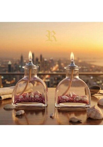 Ocean Lilac Dekoratif Kandil Mum 2'li Set Çok Renkli