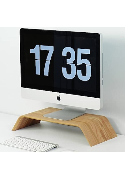 Dayanıklı Ağaç Monitör Ayağı Ve Yükseltici Bilgisayar Standı Kayın