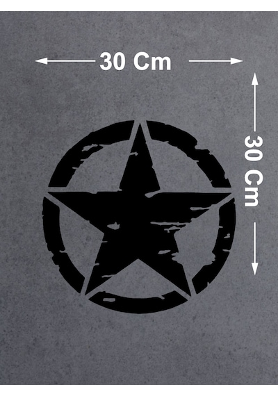 Askeri Yıldız Army Star Sticker - Off Road Pickup Kamp 4x4 Sticker - Araba Oto Motosiklet Karavan Sticker 00677 30x30 Cm