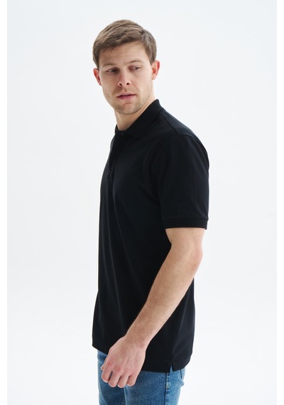 AR-MA Arma Erkek Regular Fit Basic % 100 Pamuk Pike Polo Yaka Tişört Y29374354502 Siyah