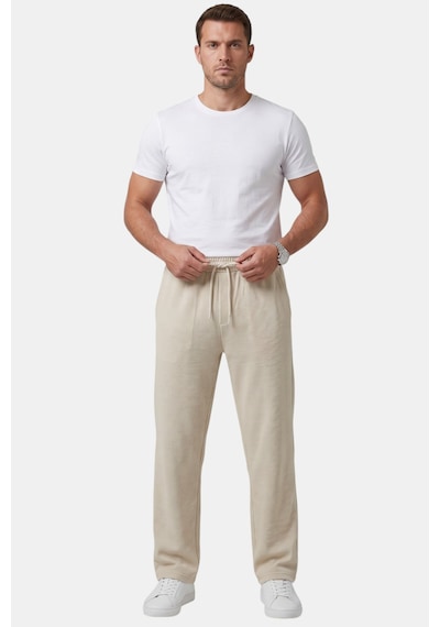 Rizzup Bej Baggy Style Likralı Lastikli İpli Erkek Spor Pantolon 2600262