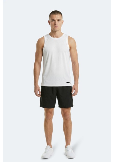 Slazenger Korba Erkek Kolsuz Beyaz Tişört Beyaz