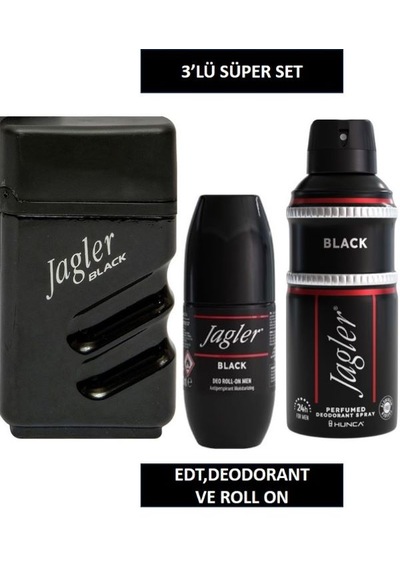 Jagler Black Erkek Edt 90 Ml+ Erkek Deodorant 150 Ml+ Roll-on Erkek Fresh - Marin