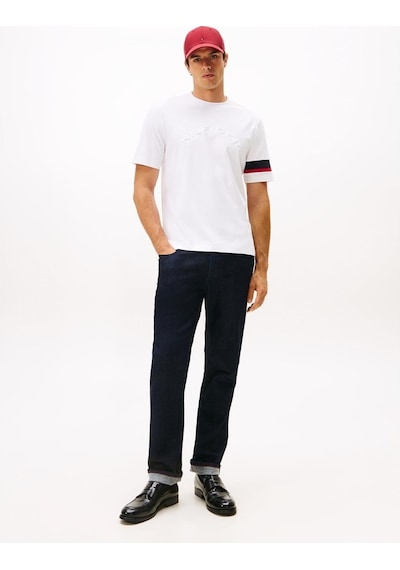 Tommy Hilfiger Erkek Insert T-shirt Beyaz