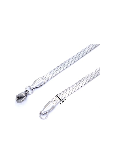Ferizz Ferizz 316L Çelik 4 Mm Italyan Yassı Unisex Zincir Kolye Zn-217 Çok Renkli