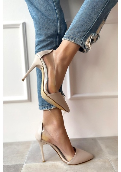 Shoetek Layla Stiletto Ten Cilt Şeffaf Ten Cilt