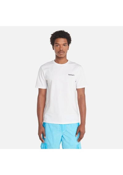 Timberland Small Linear Logo Print Tee Erkek Tişört Tb0a5qqt1001 Beyaz
